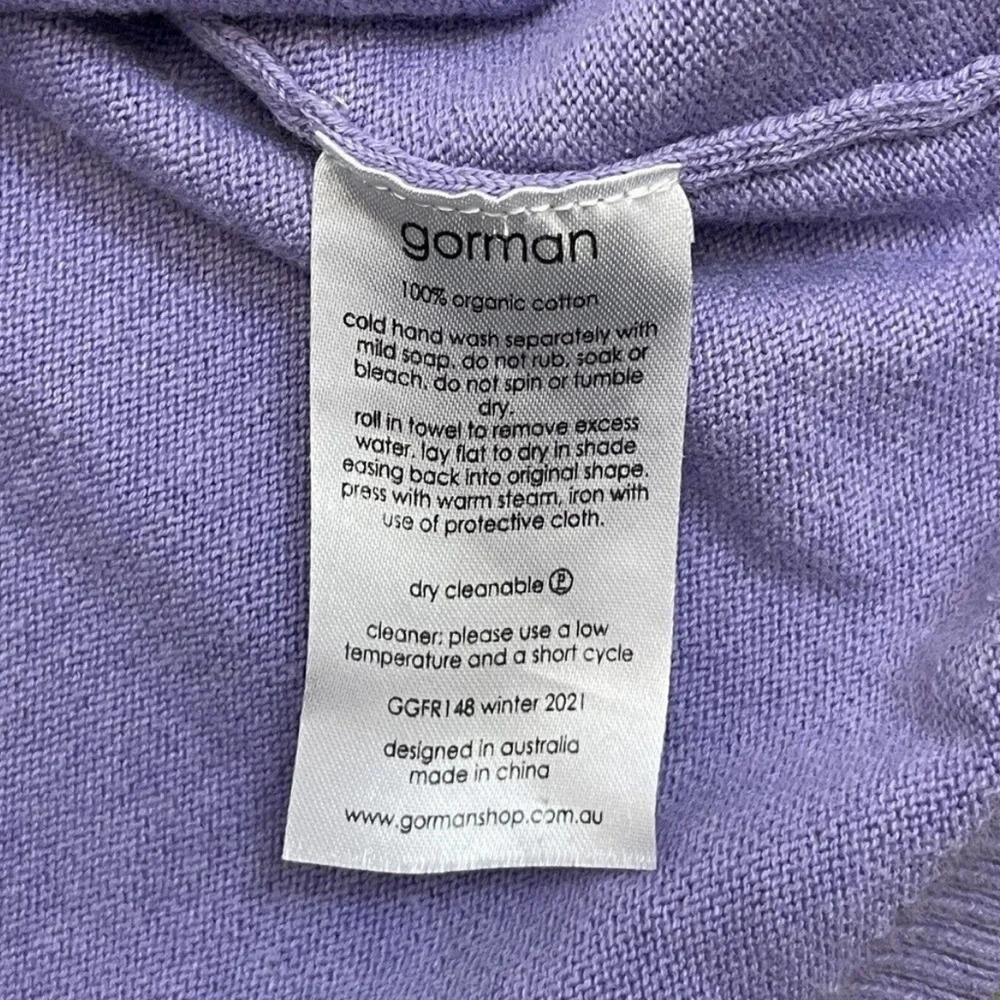 Gorman 100% Organic Cotton Purple Casual Pullover Sweater